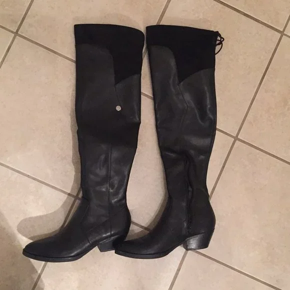 Guess Vianne Western over the knee Boots Black 6.5